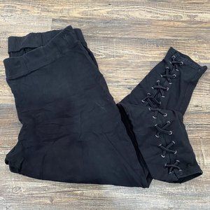 Torrid 3 Black Leggings with Laced Up Strings